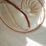 Easy Lovin’ Duel Necklace in Citrine + Freshwater Pearl - Golden Road Crafted