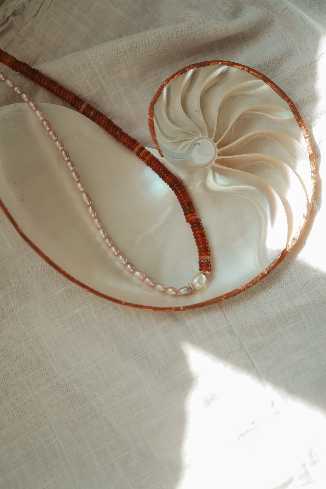 Easy Lovin’ Duel Necklace in Citrine + Freshwater Pearl - Golden Road Crafted