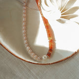 Easy Lovin’ Duel Necklace in Citrine + Freshwater Pearl - Golden Road Crafted