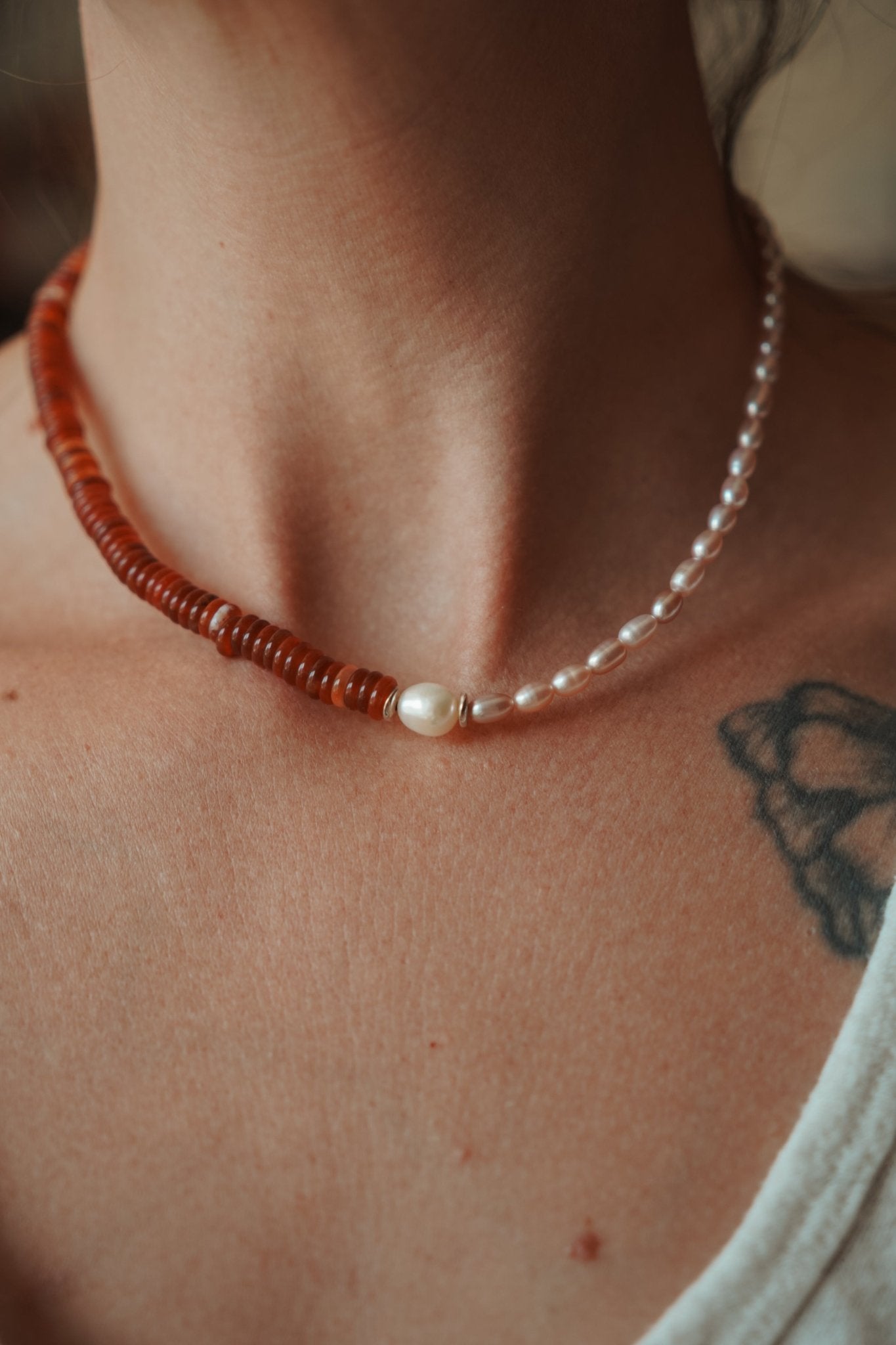 Easy Lovin’ Duel Necklace in Citrine + Freshwater Pearl - Golden Road Crafted