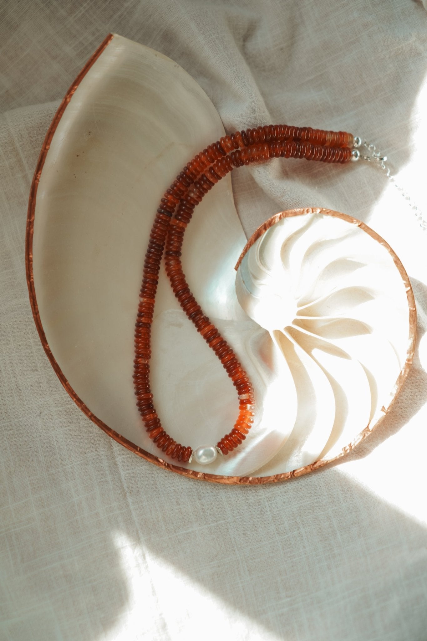Easy Lovin' Necklace in Citrine & Freshwater Pearl - Golden Road Crafted