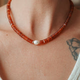 Easy Lovin' Necklace in Citrine & Freshwater Pearl - Golden Road Crafted