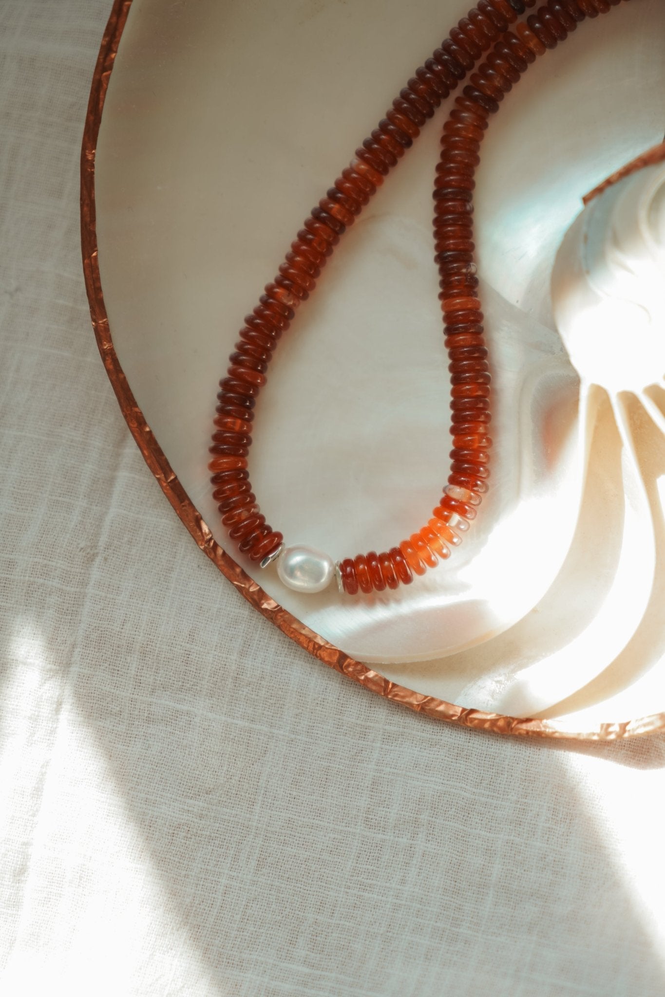Easy Lovin' Necklace in Citrine & Freshwater Pearl - Golden Road Crafted