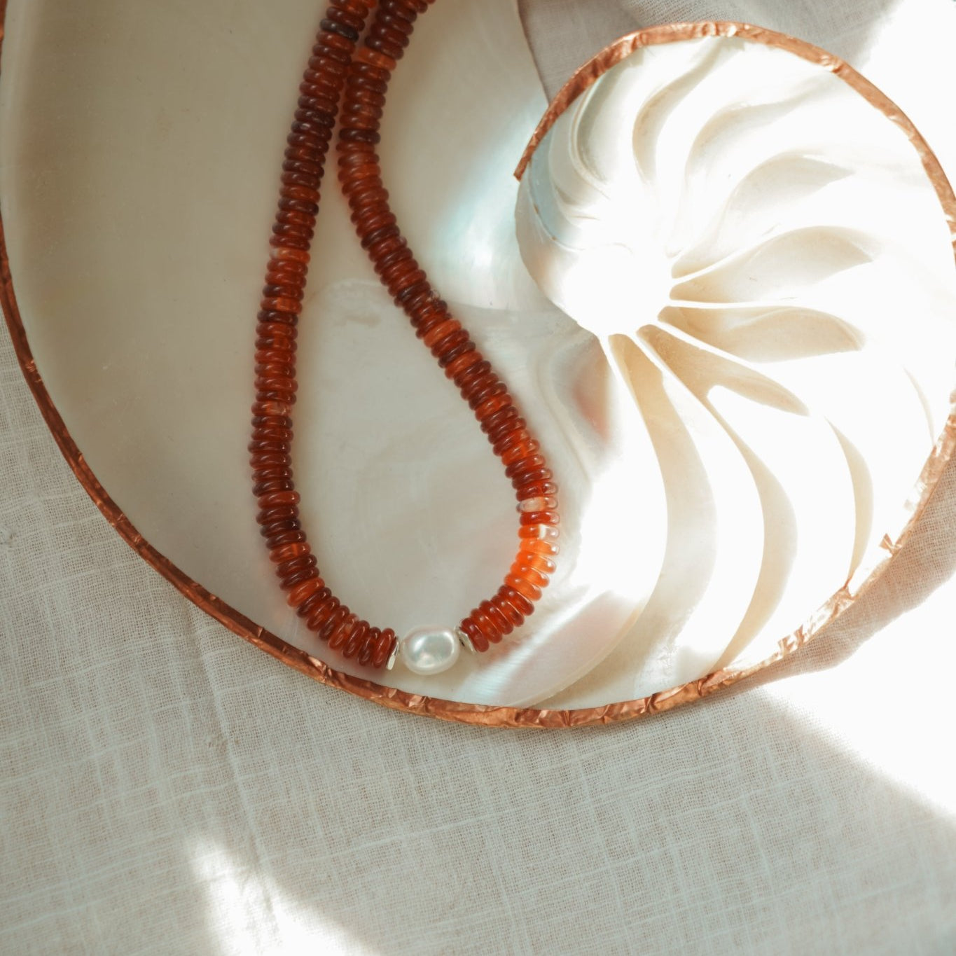 Easy Lovin' Necklace in Citrine & Freshwater Pearl - Golden Road Crafted