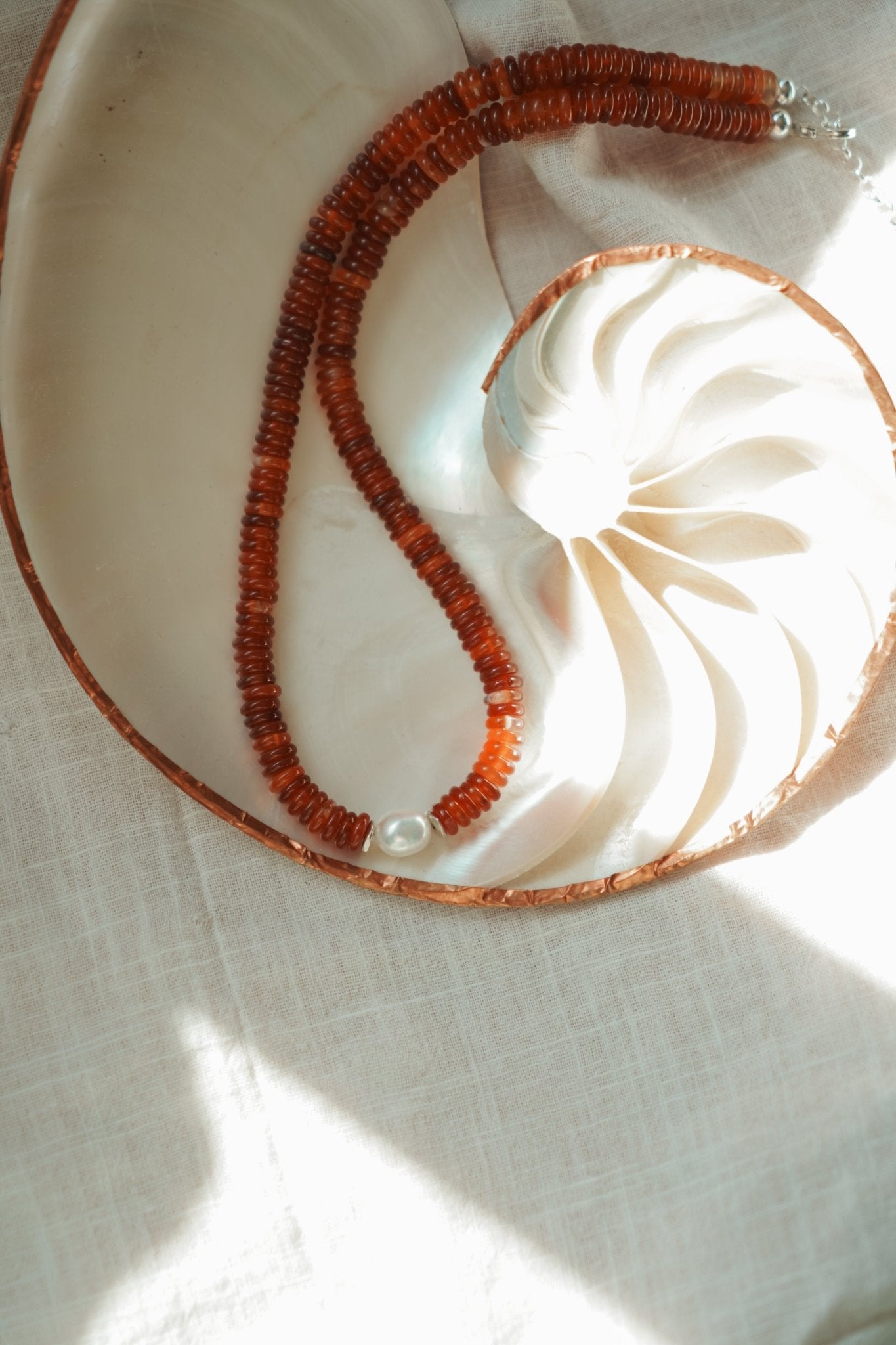 Easy Lovin' Necklace in Citrine & Freshwater Pearl - Golden Road Crafted