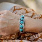 Egyptian Turquoise Cuff - Golden Road Crafted