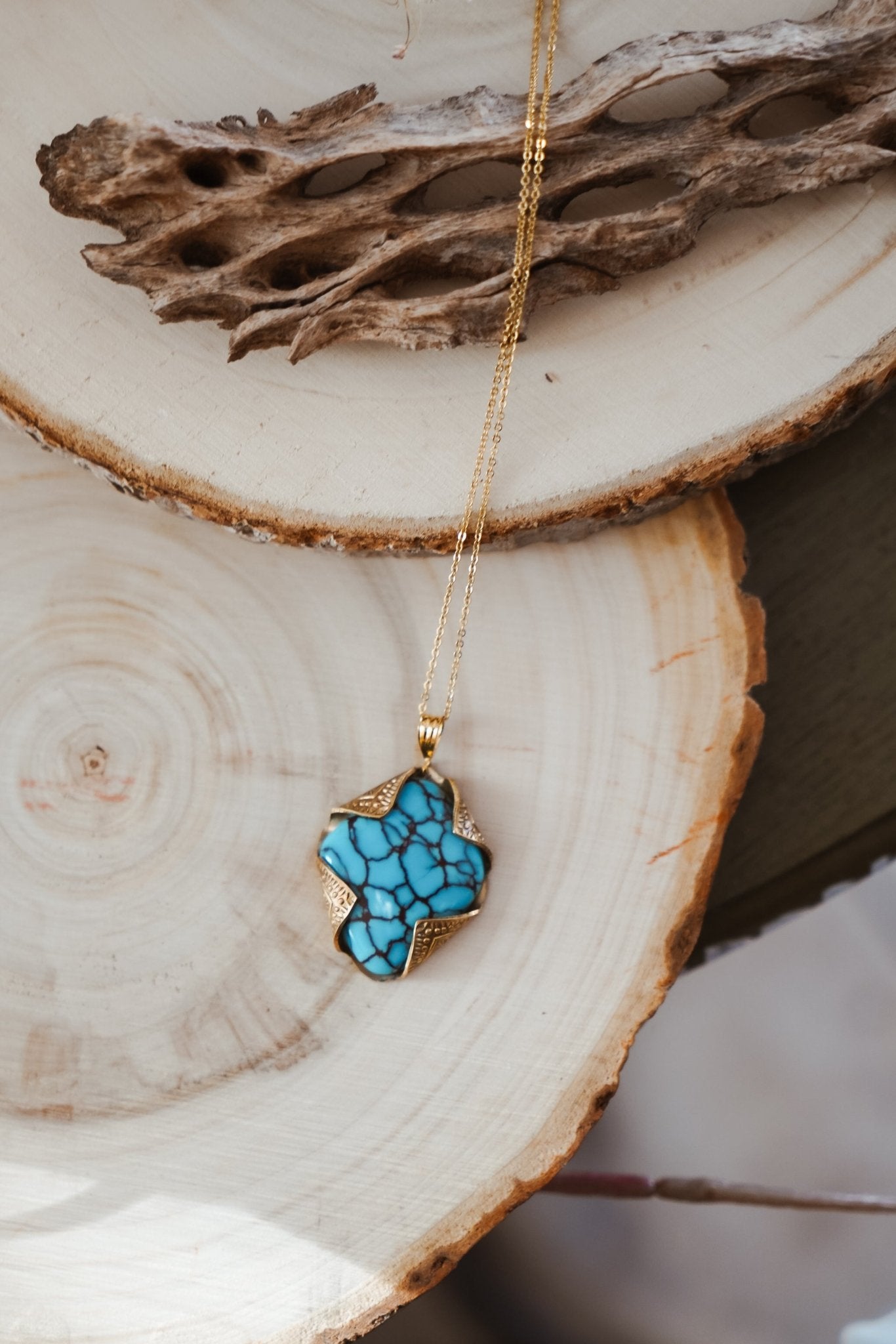 Egyptian Turquoise Necklace - Golden Road Crafted