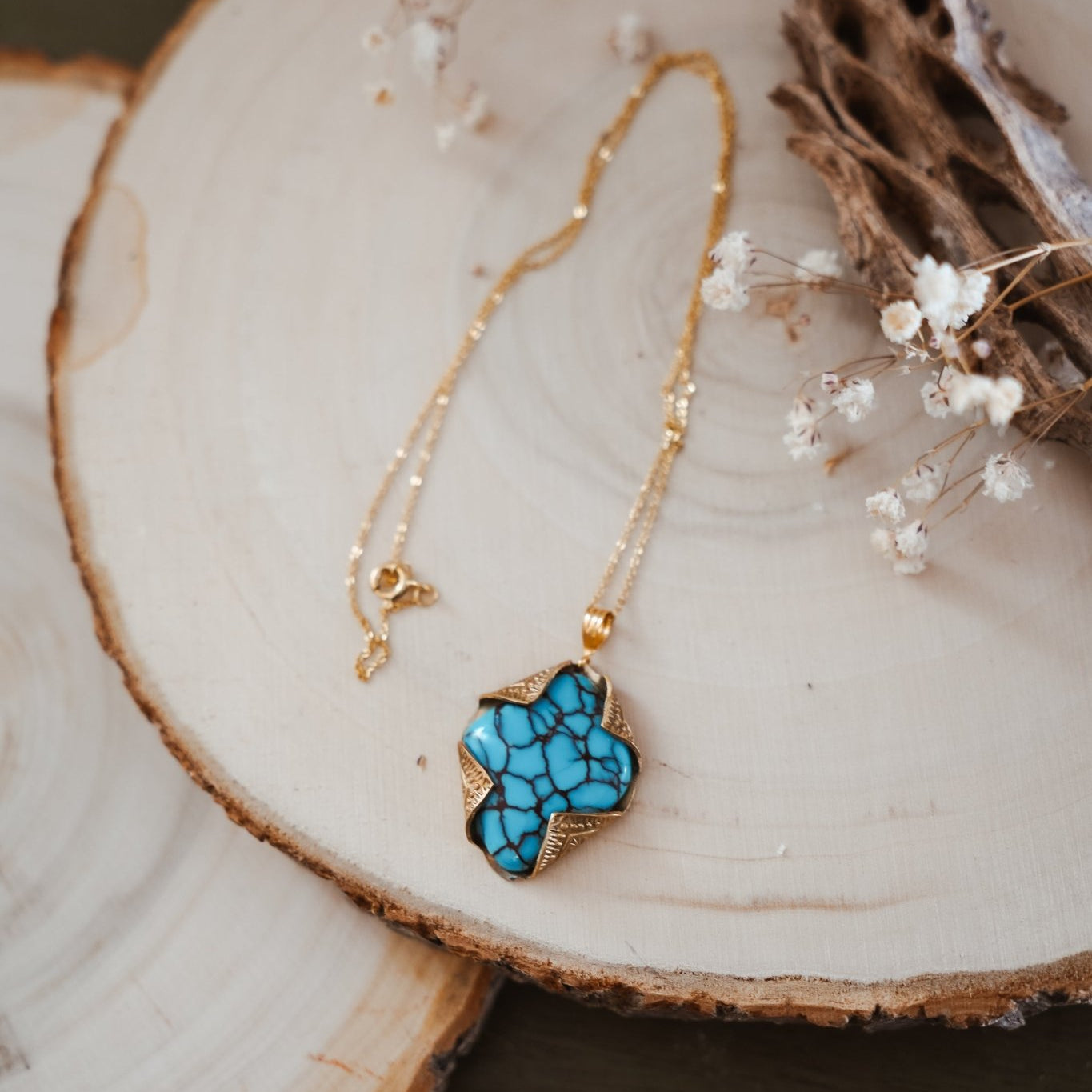 Egyptian Turquoise Necklace - Golden Road Crafted