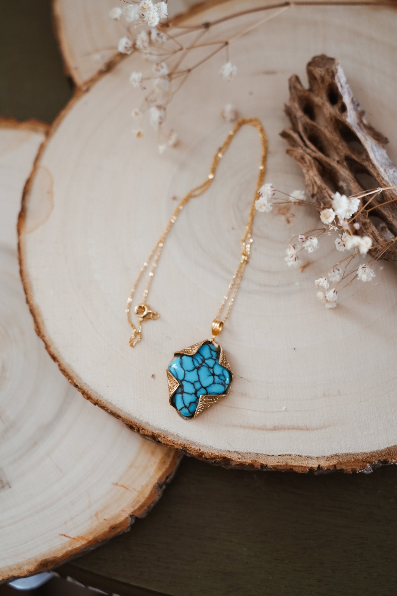 Egyptian Turquoise Necklace - Golden Road Crafted