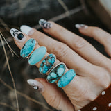 Egyptian Turquoise Ring (Size 8) - Golden Road Crafted