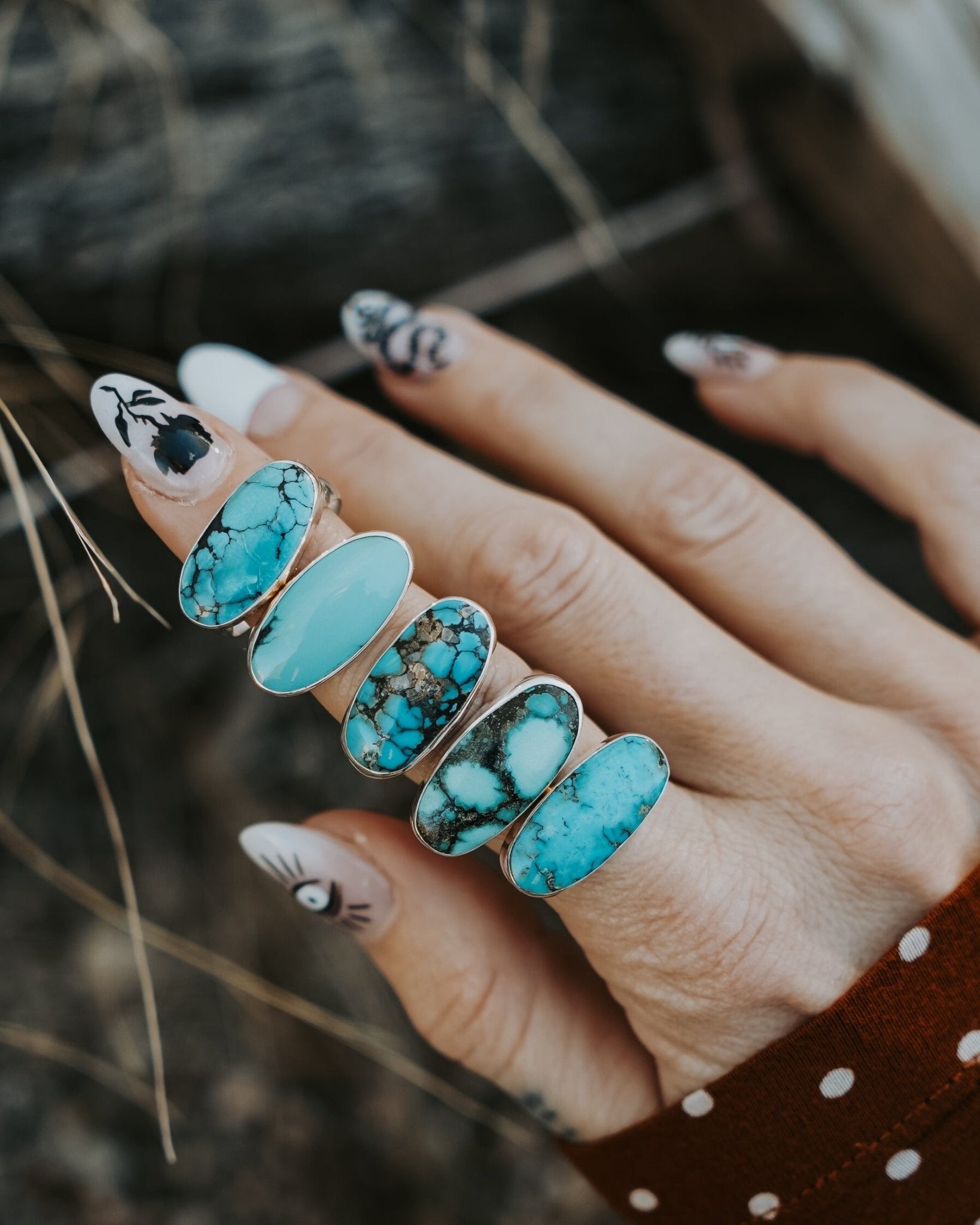 Egyptian Turquoise Ring (Size 8) - Golden Road Crafted