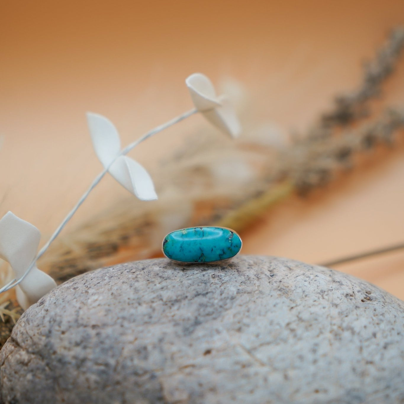 Egyptian Turquoise Ring (Size 8) - Golden Road Crafted