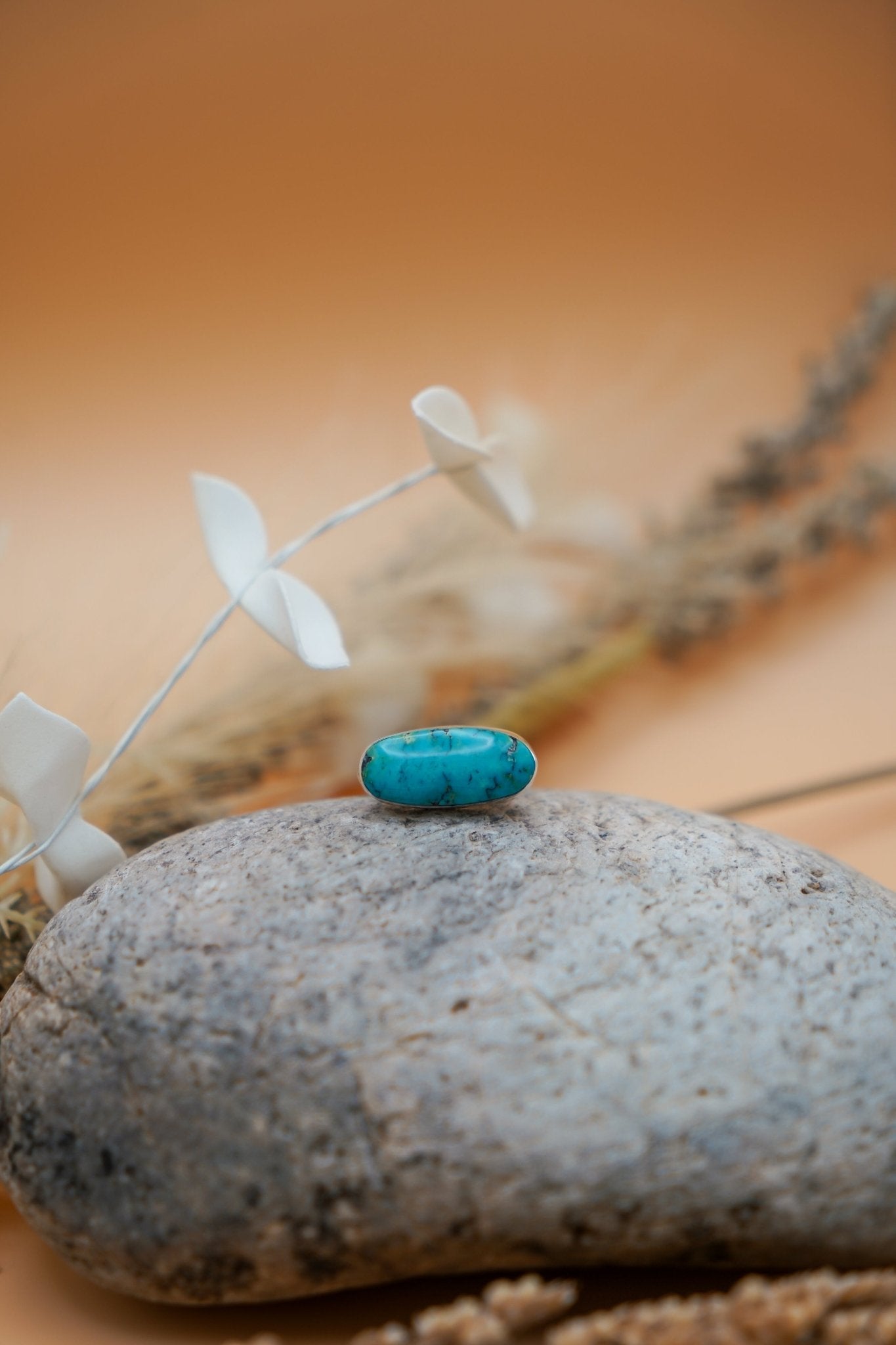 Egyptian Turquoise Ring (Size 8) - Golden Road Crafted