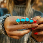 Ellipsis Ring in Campitos Turquoise (Size 9) - Golden Road Crafted