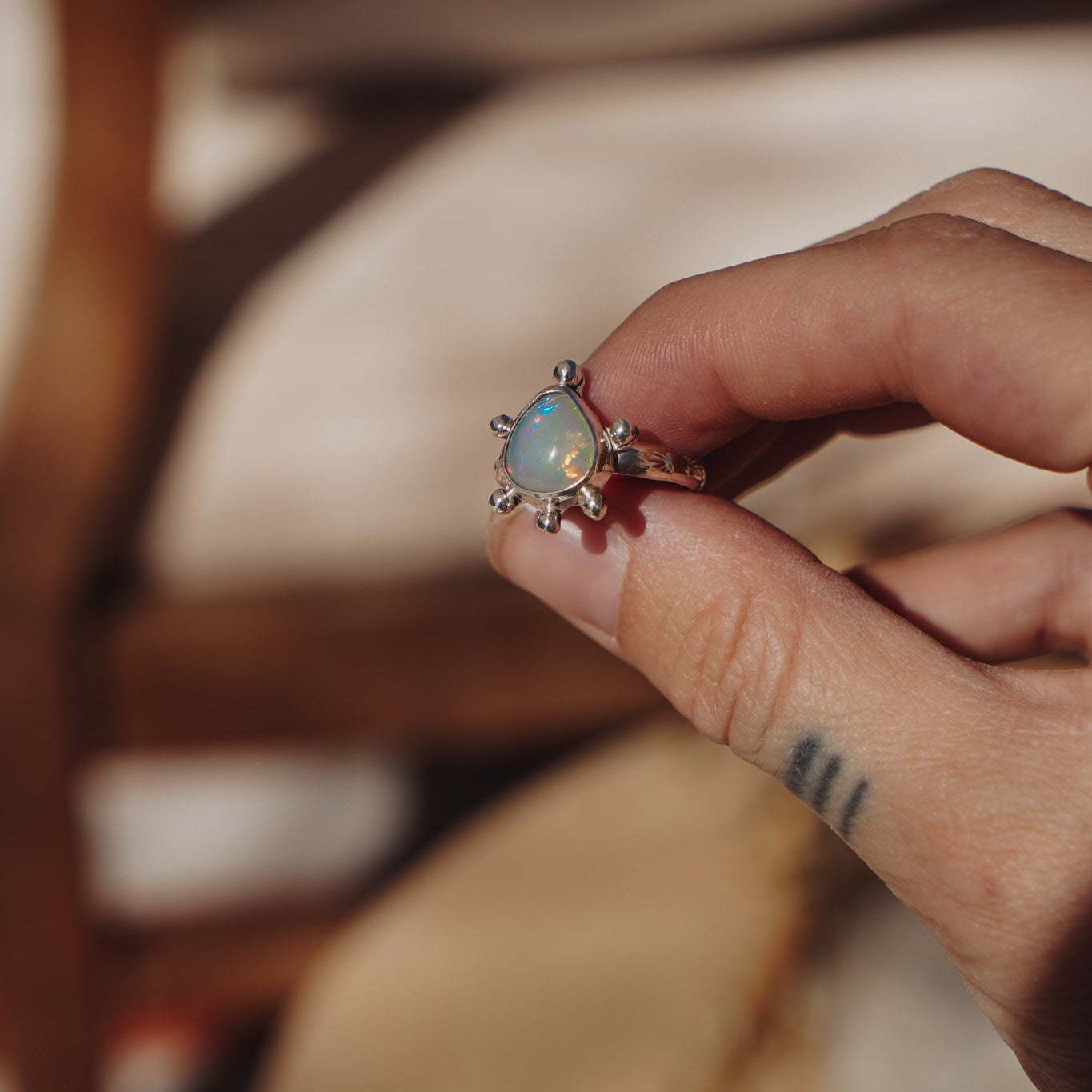 Ethiopian Opal Ring (Size 7.5) - Golden Road Crafted