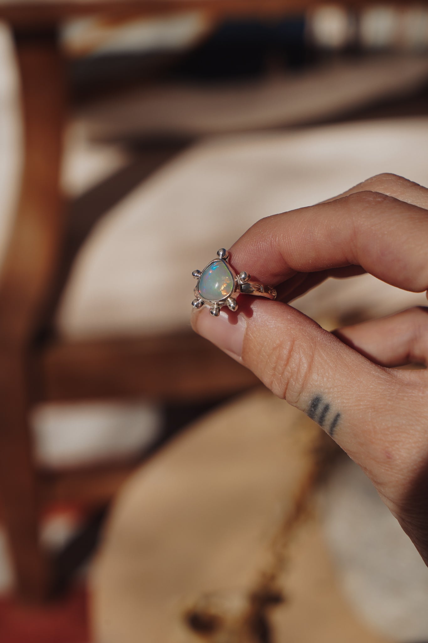 Ethiopian Opal Ring (Size 7.5) - Golden Road Crafted
