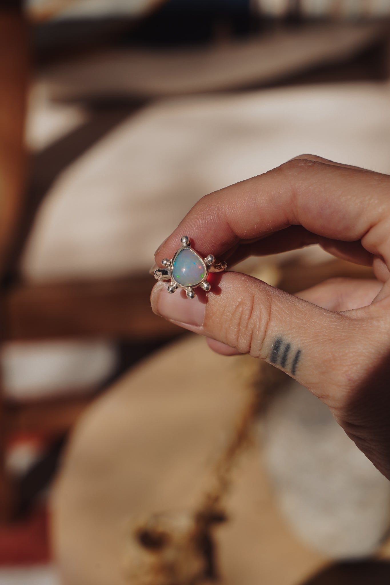 Ethiopian Opal Ring (Size 7.5) - Golden Road Crafted