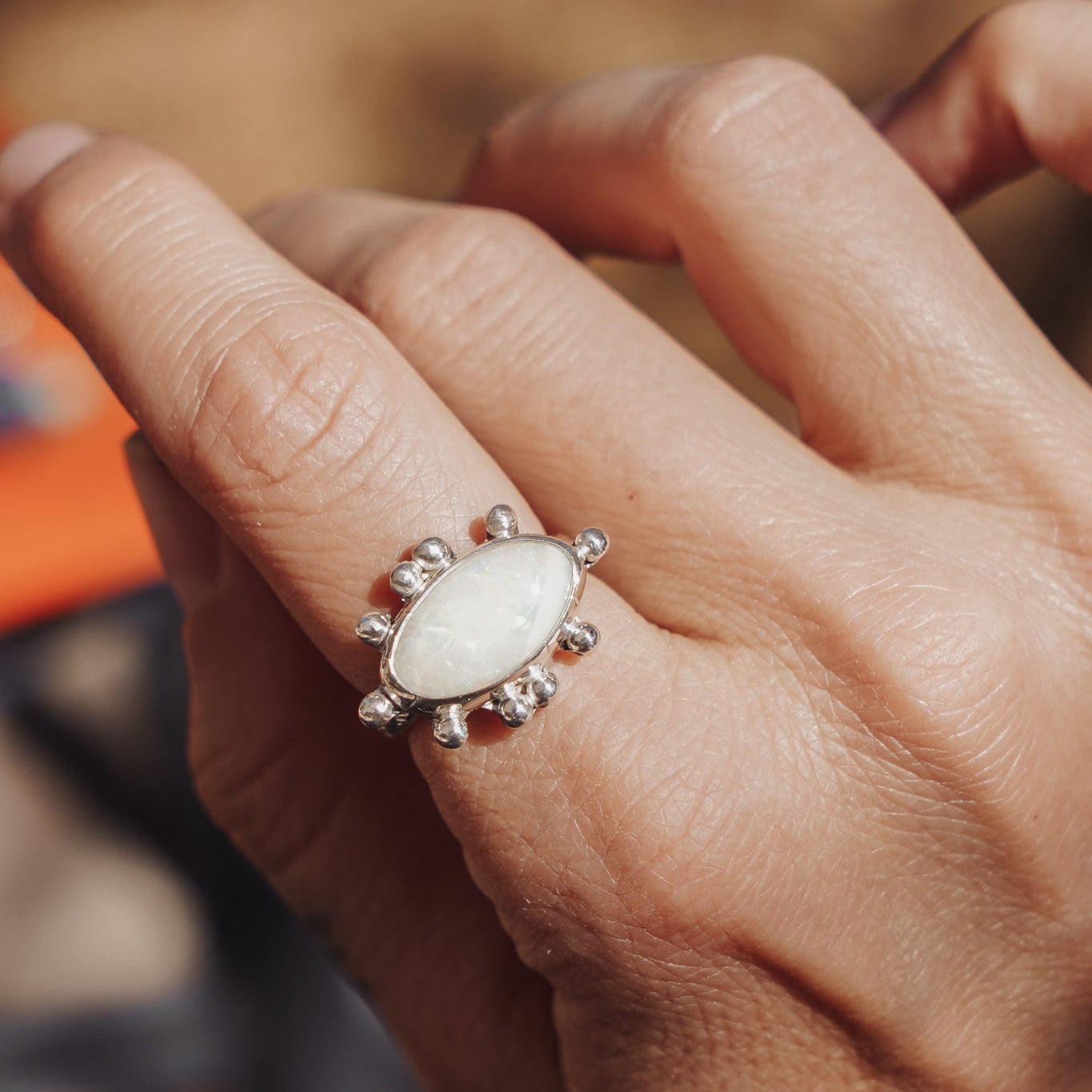 Ethiopian Opal Ring (Size 7.75) - Golden Road Crafted