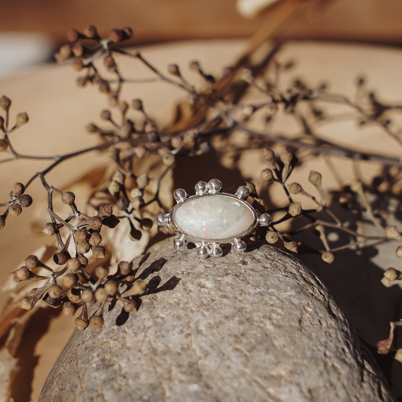 Ethiopian Opal Ring (Size 7.75) - Golden Road Crafted