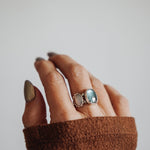 Fancy Concho Ring in Kyanite (Size 7.5) - Golden Road Crafted