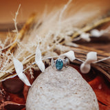 Fancy Concho Ring in Kyanite (Size 7.5) - Golden Road Crafted