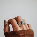 Fancy Concho Ring in Kyanite (Size 7.5) - Golden Road Crafted