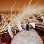 Fancy Concho Ring in Kyanite (Size 8.5) - Golden Road Crafted