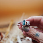 Fancy Concho Ring in Kyanite (Size 8.5) - Golden Road Crafted