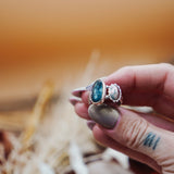 Fancy Concho Ring in Kyanite (Size 8.5) - Golden Road Crafted