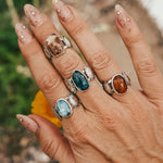 Fancy Concho Ring in Scenic Agate (Size 6) - Golden Road Crafted