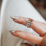 Fancy Concho Ring in Scenic Agate (Size 6) - Golden Road Crafted