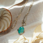 Finder's Keepers Toggle Necklace in Kingman Turquoise - Golden Road Crafted