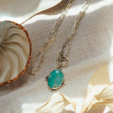 Finder's Keepers Toggle Necklace in Kingman Turquoise - Golden Road Crafted
