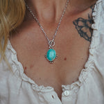 Finder's Keepers Toggle Necklace in Kingman Turquoise - Golden Road Crafted