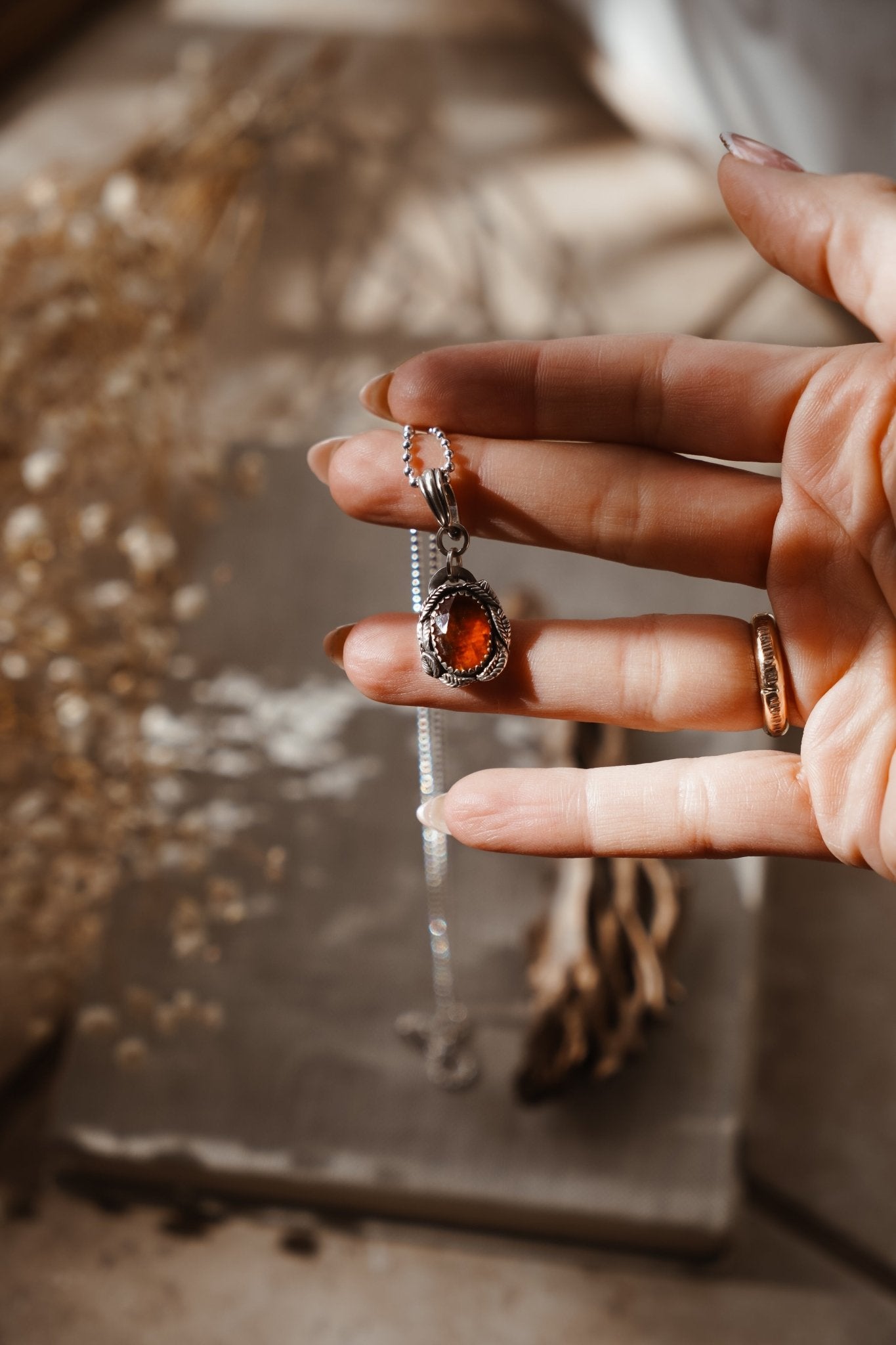 Fine Silver Kiln - Fired Pendant in Kyanite - Golden Road Crafted