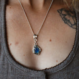 Fine Silver Kiln - Fired Pendant in Kyanite - Golden Road Crafted