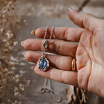 Fine Silver Kiln - Fired Pendant in Kyanite - Golden Road Crafted