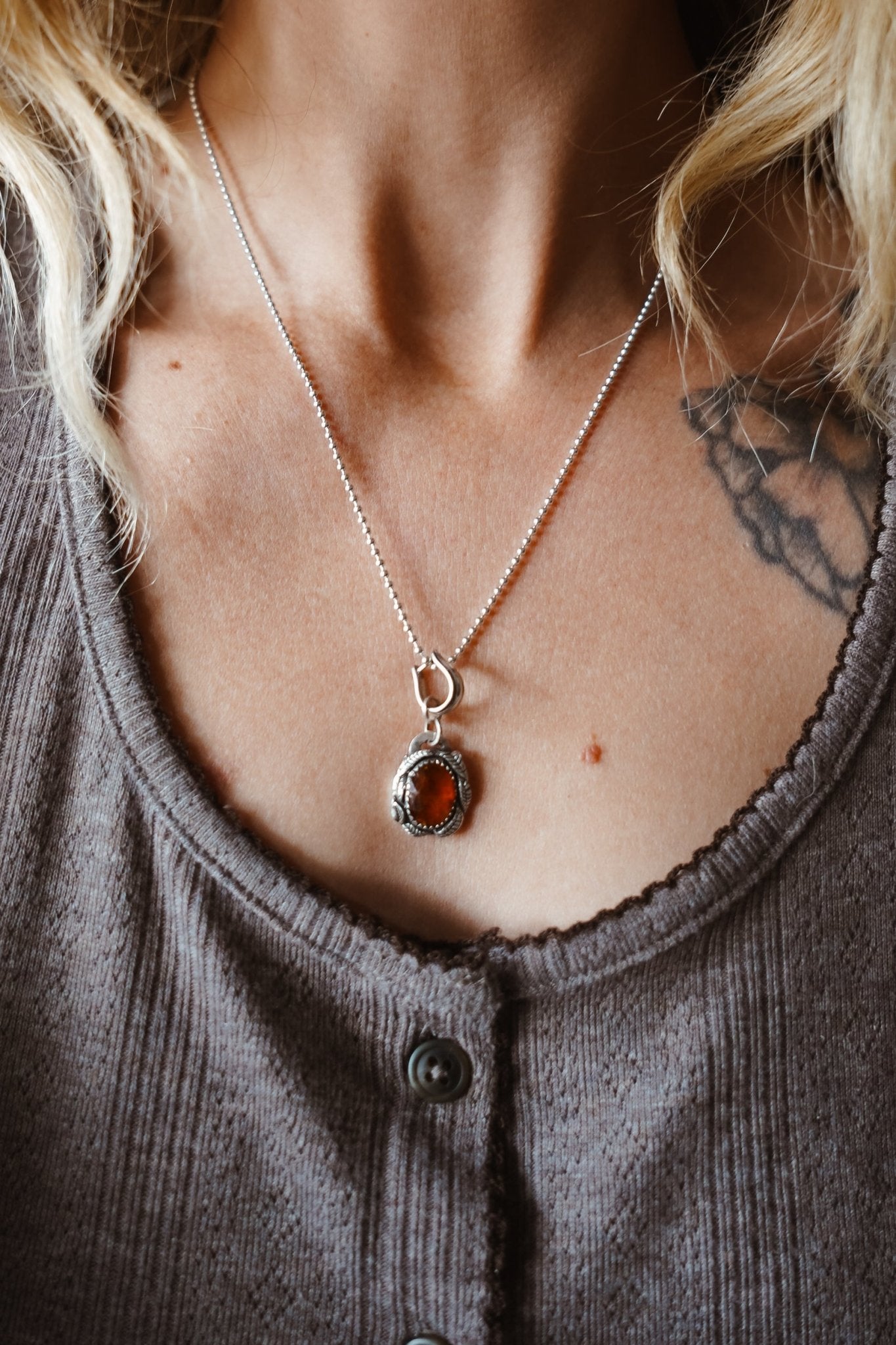 Fine Silver Kiln - Fired Pendant in Kyanite - Golden Road Crafted