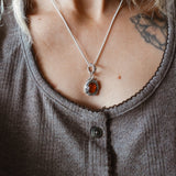 Fine Silver Kiln - Fired Pendant in Kyanite - Golden Road Crafted