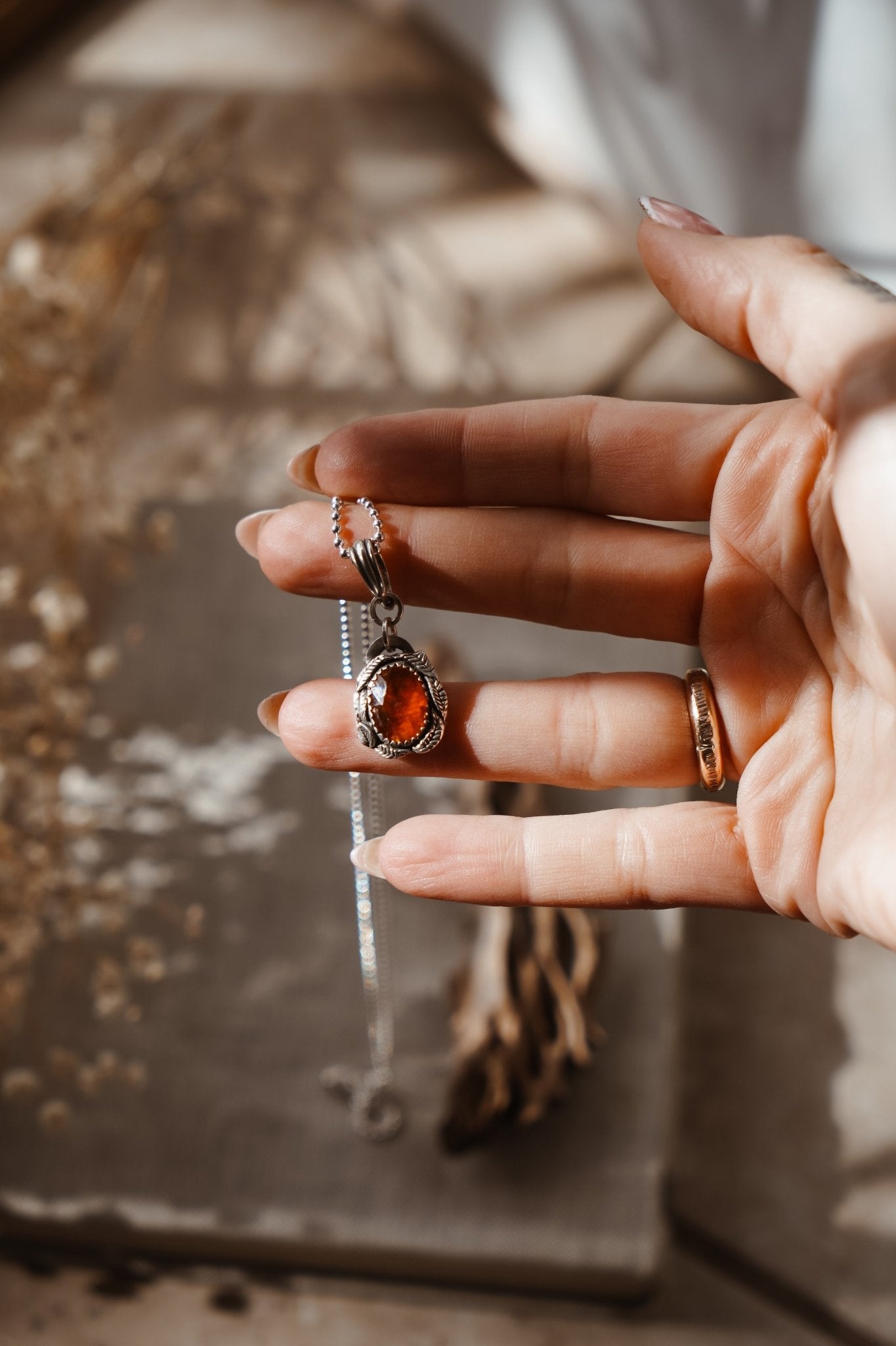 Fine Silver Kiln - Fired Pendant in Kyanite - Golden Road Crafted
