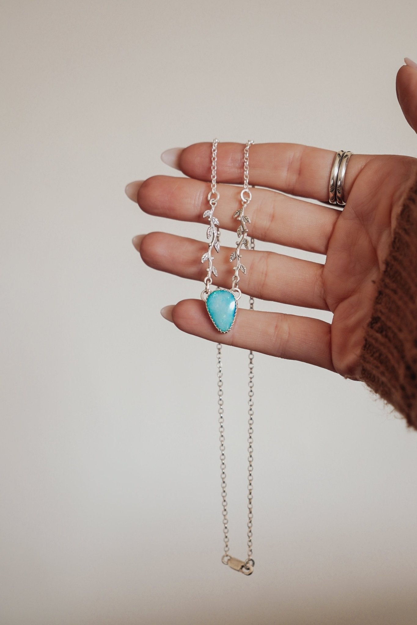 Flora Necklace in Boulder Opal Doublet - Golden Road Crafted