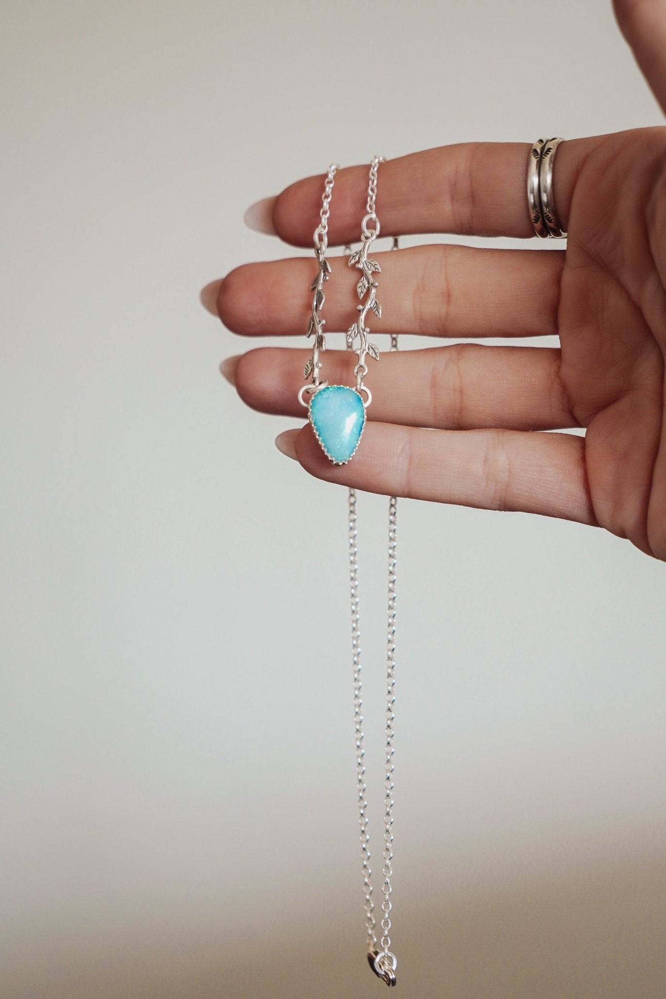 Flora Necklace in Boulder Opal Doublet - Golden Road Crafted