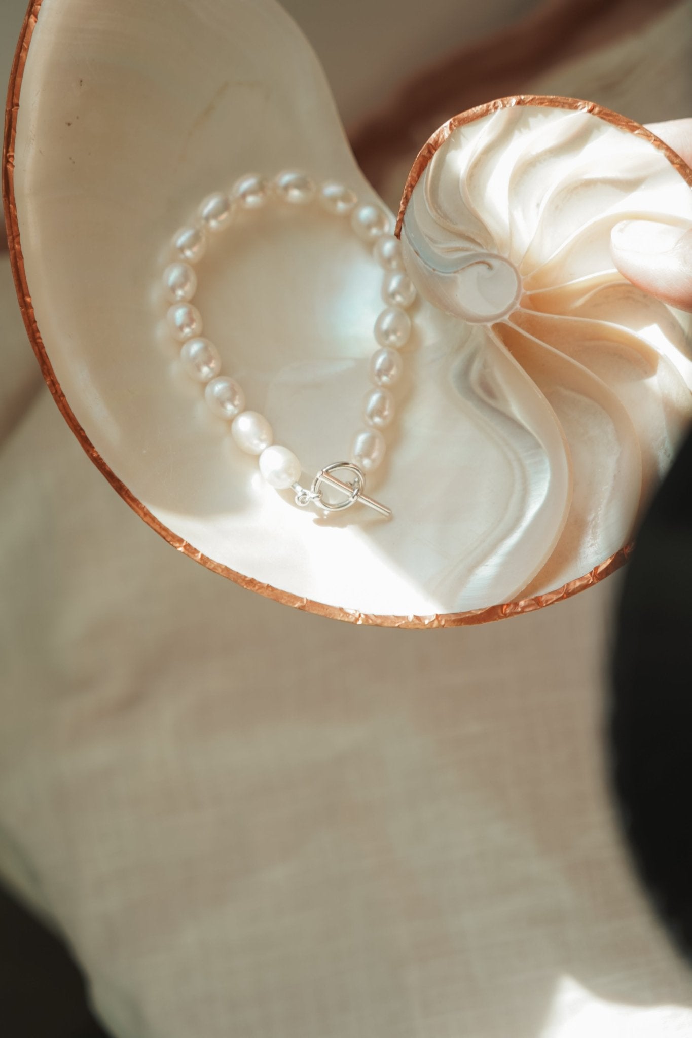 Freshwater Pearl Toggle Bracelet - Golden Road Crafted