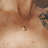 Full Moon Necklace in 14k Gold - Fill - Golden Road Crafted