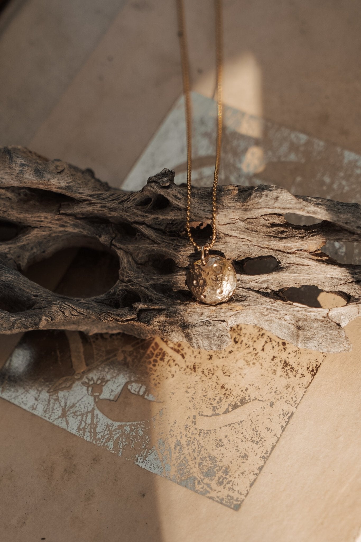 Full Moon Necklace in 14k Gold - Fill - Golden Road Crafted