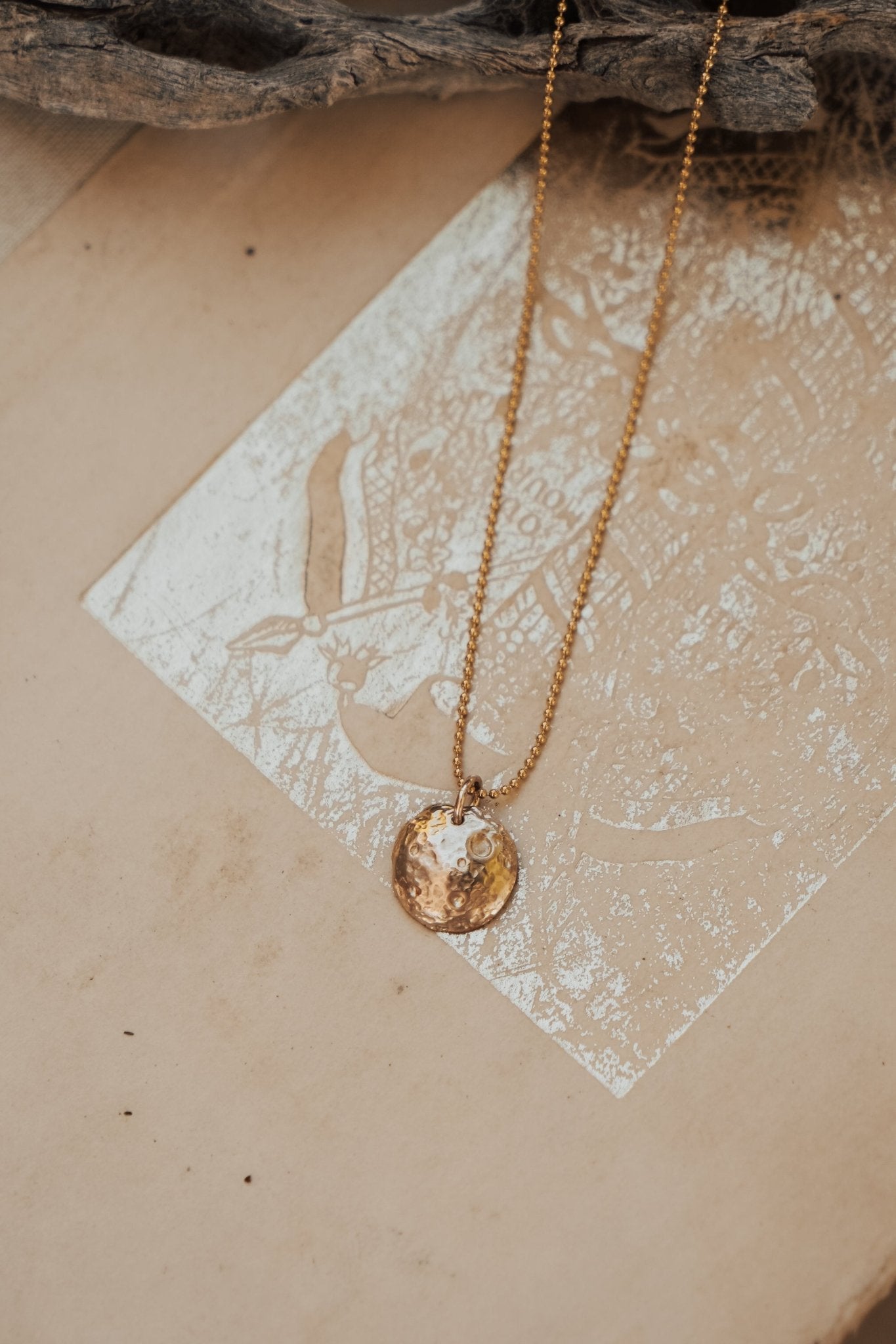 Full Moon Necklace in 14k Gold - Fill - Golden Road Crafted