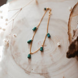Gift Set: Bracelet + Earrings with Turquoise Beads and 14k Gold - fill - Golden Road Crafted
