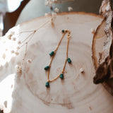 Gift Set: Bracelet + Earrings with Turquoise Beads and 14k Gold - fill - Golden Road Crafted