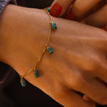 Gift Set: Bracelet + Earrings with Turquoise Beads and 14k Gold - fill - Golden Road Crafted