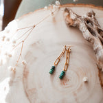Gift Set: Bracelet + Earrings with Turquoise Beads and 14k Gold - fill - Golden Road Crafted